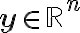\mathbf{y} \in \mathbb{R}^n