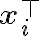 \mathbf{x}_i^\top
