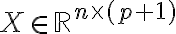 X \in \mathbb{R}^{n \times
(p+1)}